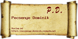 Pecsenye Dominik névjegykártya