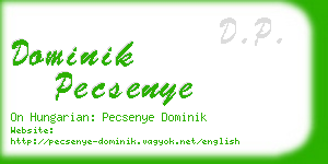 dominik pecsenye business card